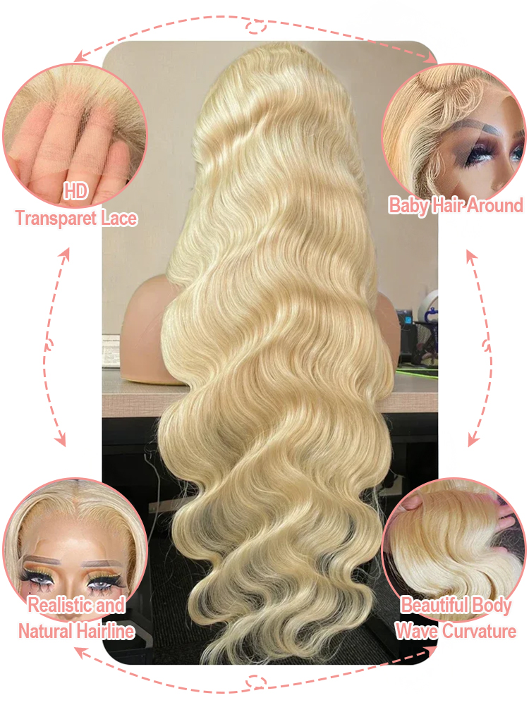Pelucas de cabello humano con  - 613 Blonde Body Wave Lace Front Wig reseña y precio