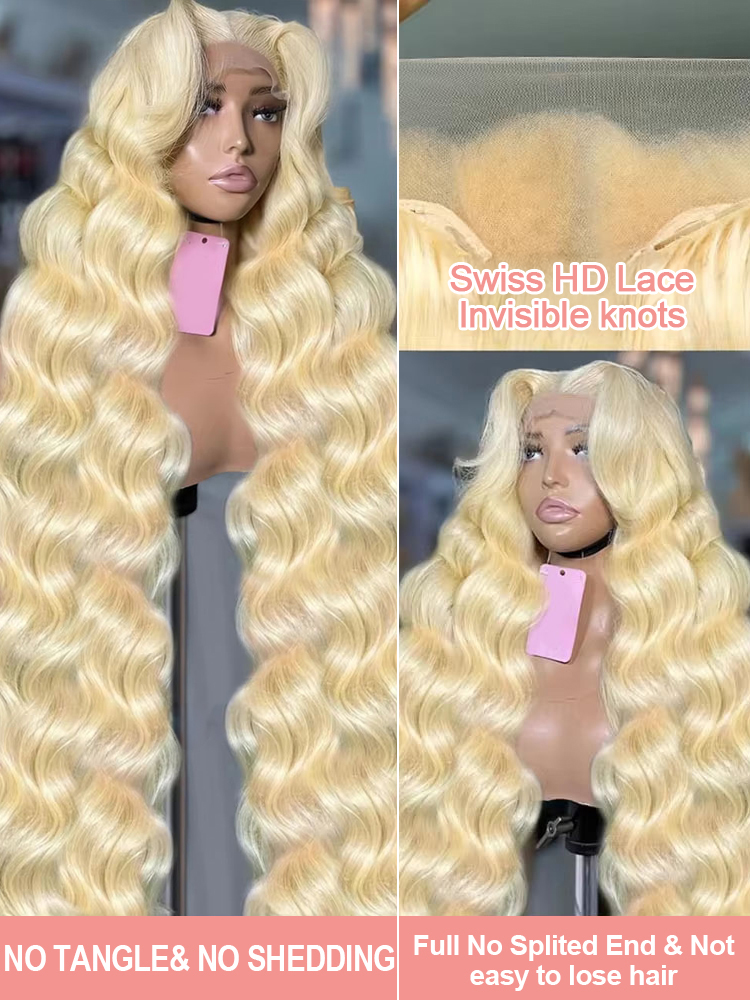 Pelucas de cabello humano con  - 613 Blonde Body Wave Lace Front Wig reseña y precio