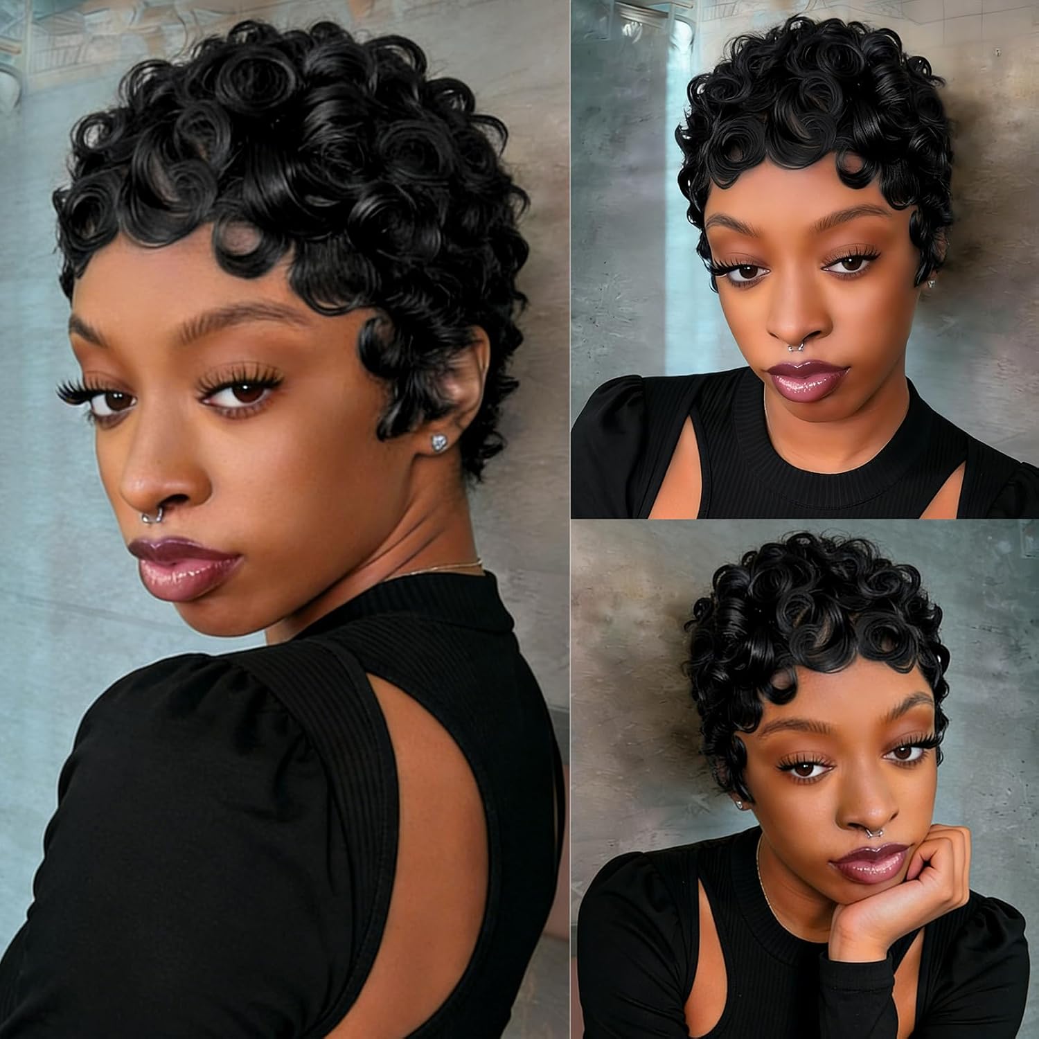 Peluca de cabello humano rizad - Pre Parted 13X4 Lace Front Bob Wig reseña y precio