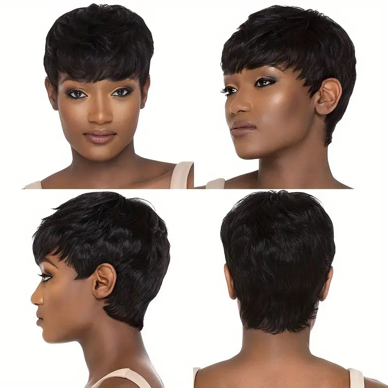 Pelucas de cabello humano liso - Short Pixie Cut Wig Human Hair Cheap reseña y precio