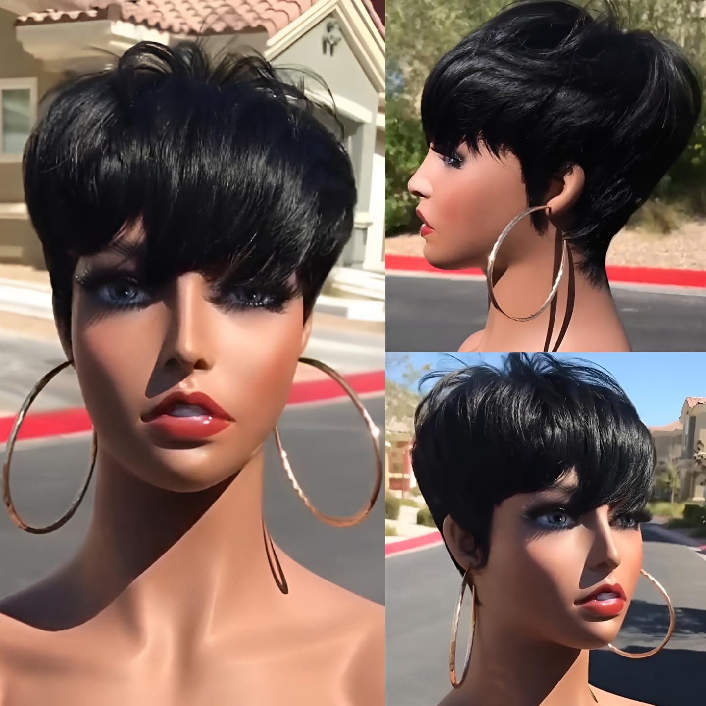 Pelucas de cabello humano cort - Short Pixie Cut Wig Human Hair Cheap reseña y precio