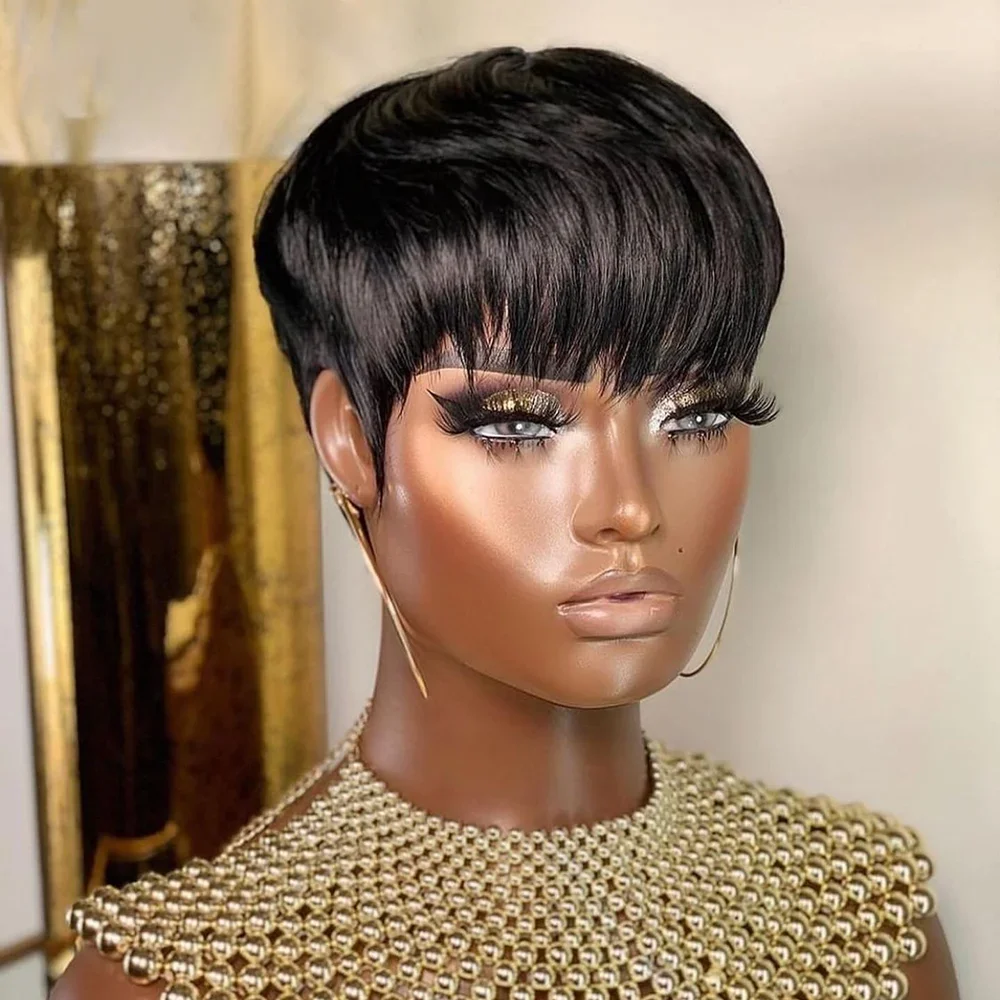 Pelucas de cabello humano cort - Short Pixie Cut Wig Human Hair Cheap reseña y precio